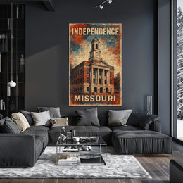 Independence Missouri Patriotic Courthouse Vintage Poster