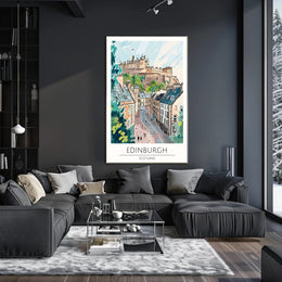 Edinburgh Scenic Illustration Poster PosterGoat