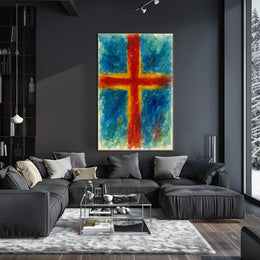 Vibrant Cross Abstract Abstract Poster