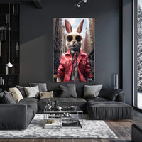 Stylish Rabbit In The City Poster
