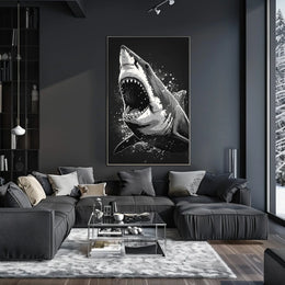 Ferocious Shark Illustration Poster