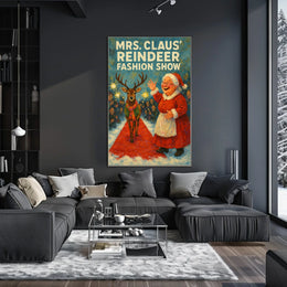 Mrs. Claus Reindeer Fashion Show Poster