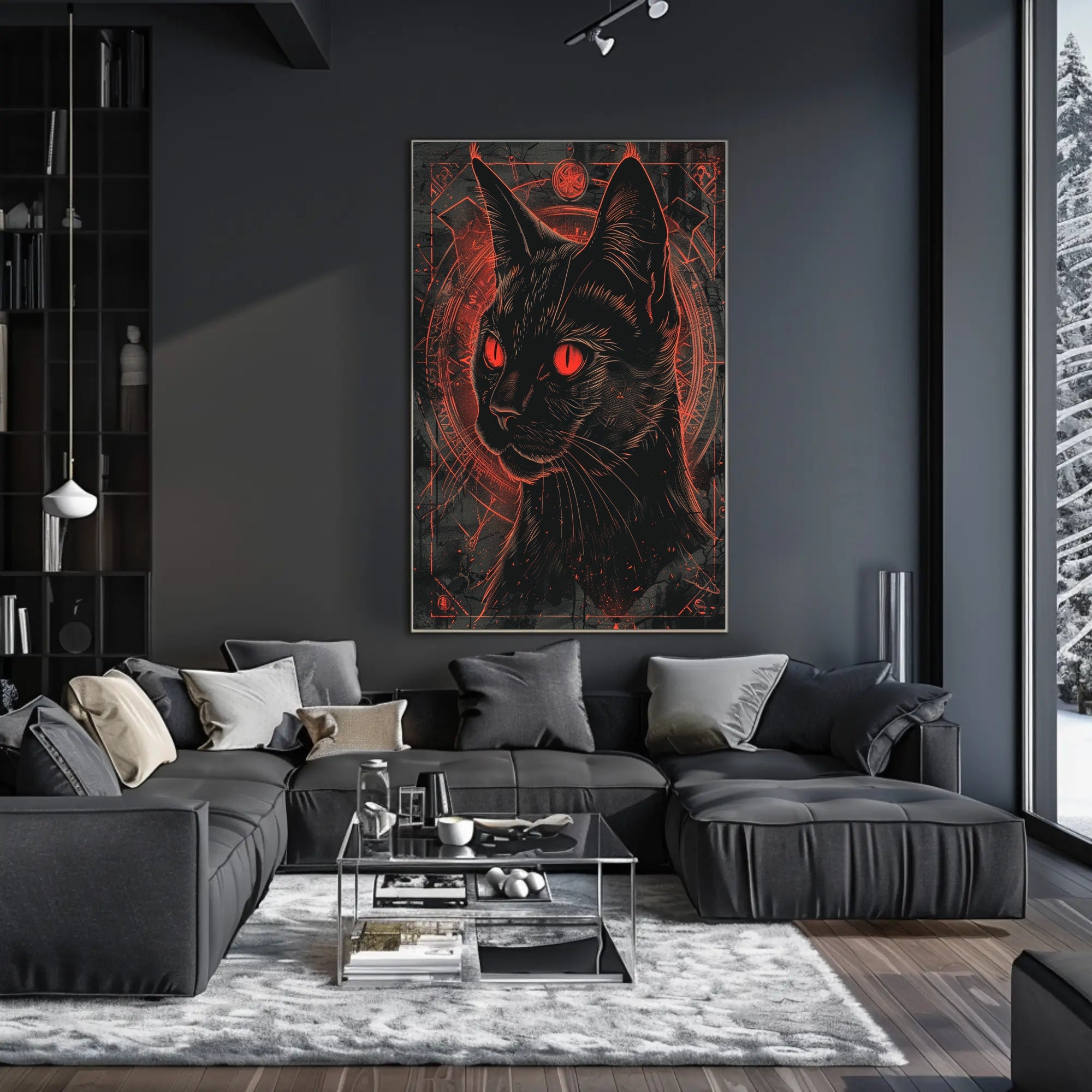 Mystical Feline Art Print Poster for Home Decor and Wall Art PosterGoat