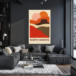 North Dakota Landscape Art Poster