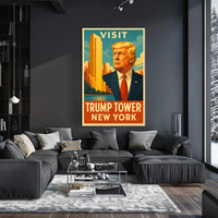 Trump Tower New York City Travel Poster Vintage Wall Art