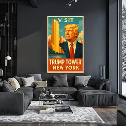 Trump Tower New York City Travel Poster Vintage Wall Art