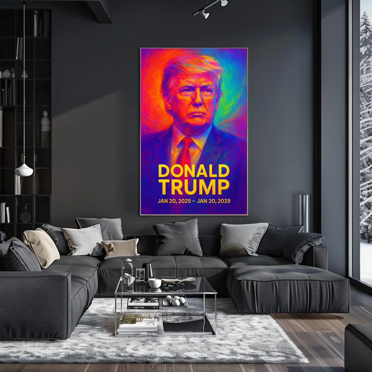 Donald Trump 47th President of the United States Neon Gradient Overlay Poster