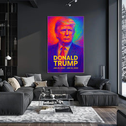 Donald Trump 47th President of the United States Neon Gradient Overlay Poster