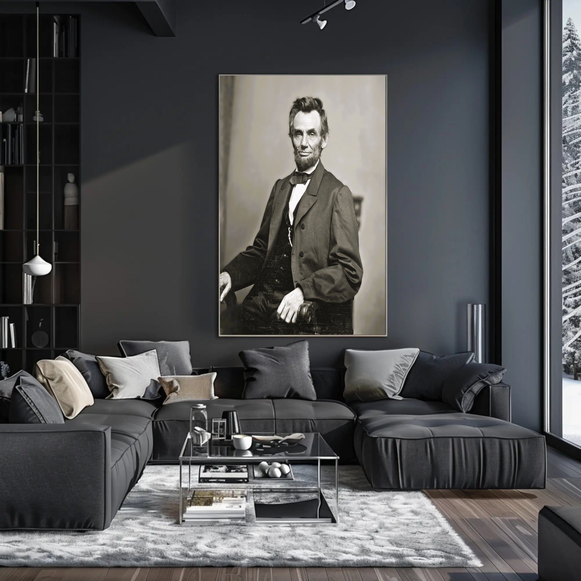 Abraham Lincoln Side Profile Sepia Poster Art Print PosterGoat