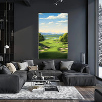 Serene Golf Course Scene Illustrative Sports Poster