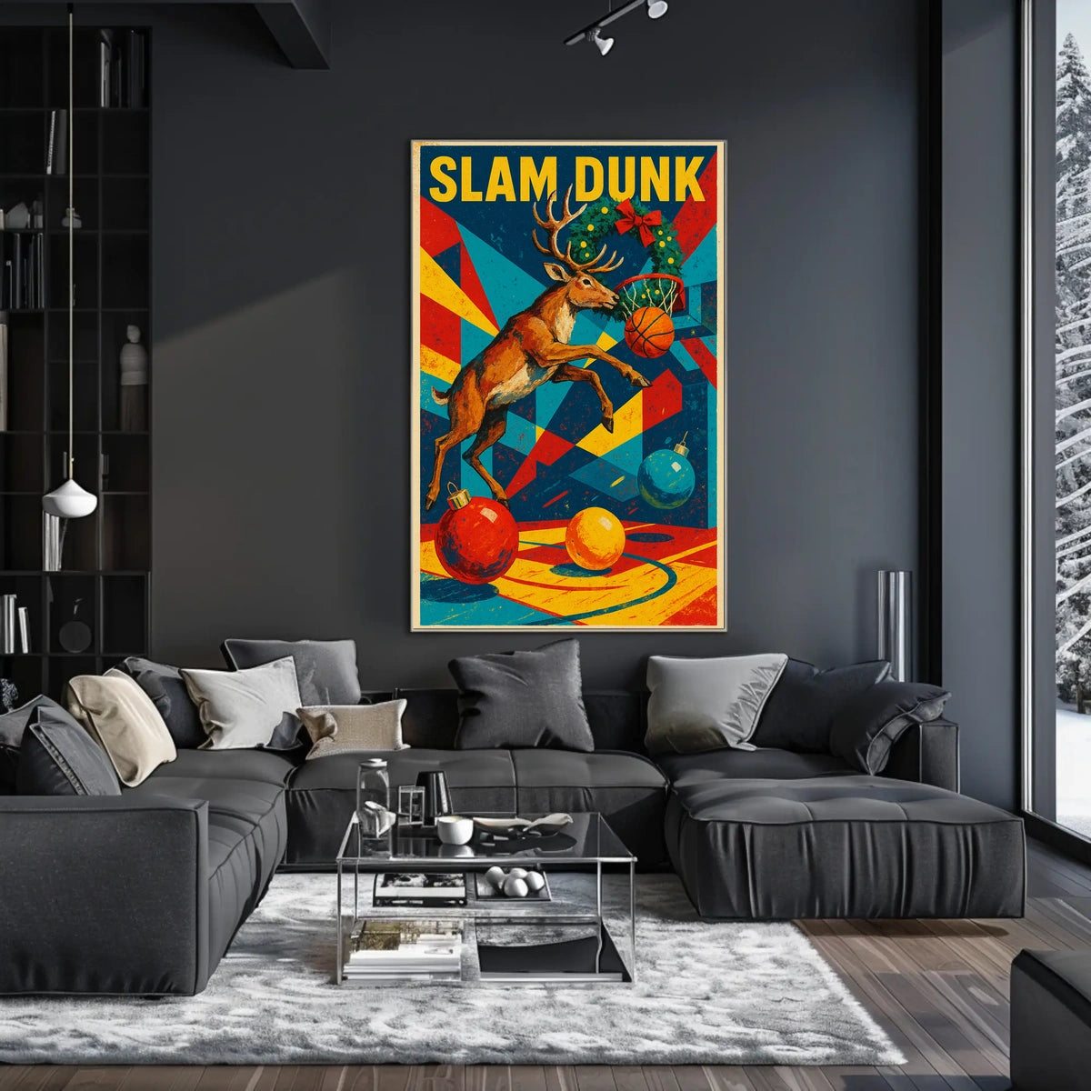 Slam Dunk Reindeer Poster