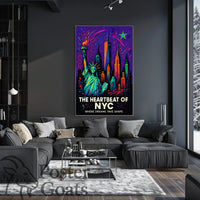 New York Ambition: Vibrant Urban Cityscape Poster