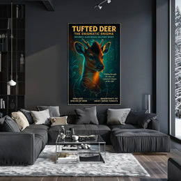 Mystical Tufted Deer in Lush Forests Animal Poster