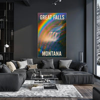 Stunning Great Falls Montana Scenic Nature Landscape Photography Realism Art Poster For Wanderlust Decor Enthusiasts