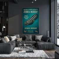 Zebra Moray Vintage Art Animal Poster