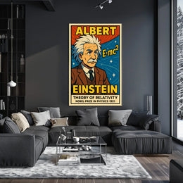 Einstein Relativity Vintage Science Decor Aesthetic Nostalgia Educational Wall Art Curious Minds Poster