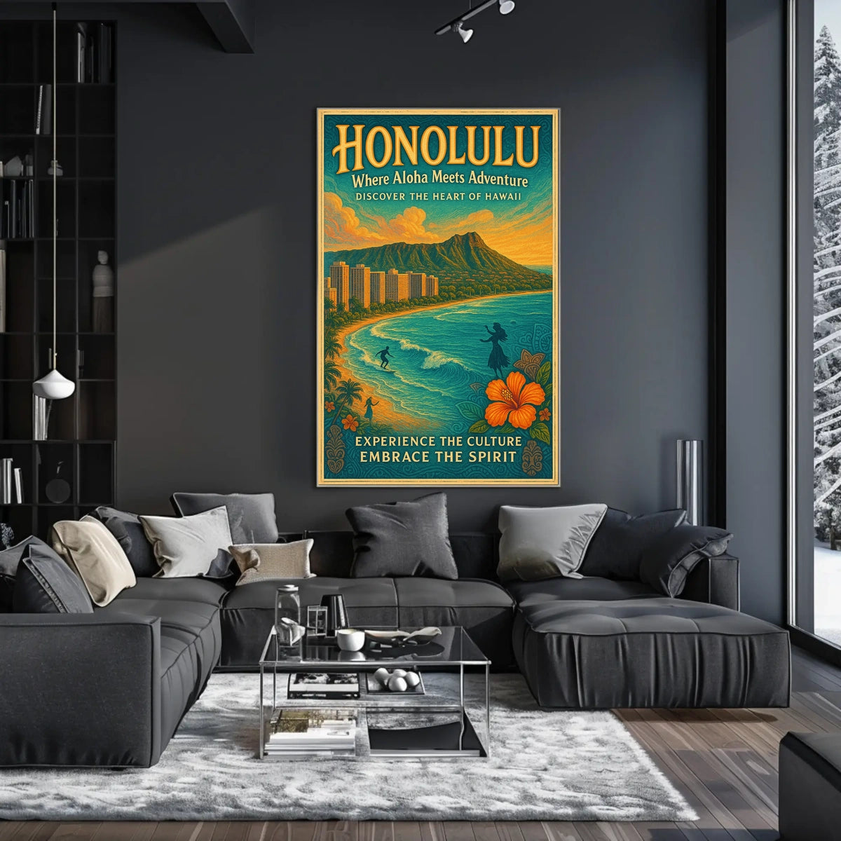 Honolulu Adventure Vintage Hawaiian Poster Print