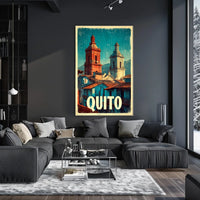 Quito Vintage Cityscape Poster