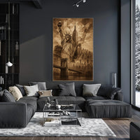 Iconic New York City Skyline Poster Vintage Wall Art
