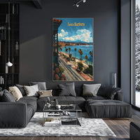 Santa Barbara Sunlit Coastal Travel Poster