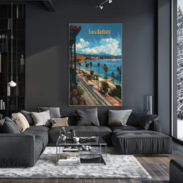 Santa Barbara Sunlit Coastal Travel Poster