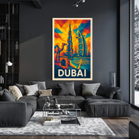 Vibrant Dubai Description Experience the dynamic fusion of tradition Poster