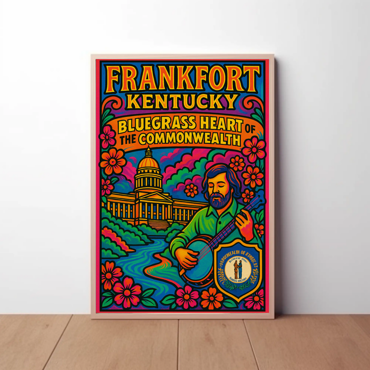 Frankfort Kentucky Bluegrass Capitol Travel Poster