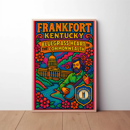 Frankfort Kentucky Bluegrass Capitol Travel Poster