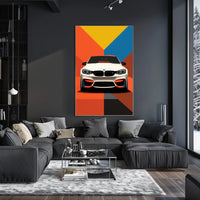 Bold and Dynamic Automotive Art Poster PosterGoat