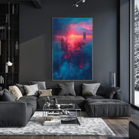 Futuristic Cityscape at Sunset - Urban or Cityscape Poster PosterGoat