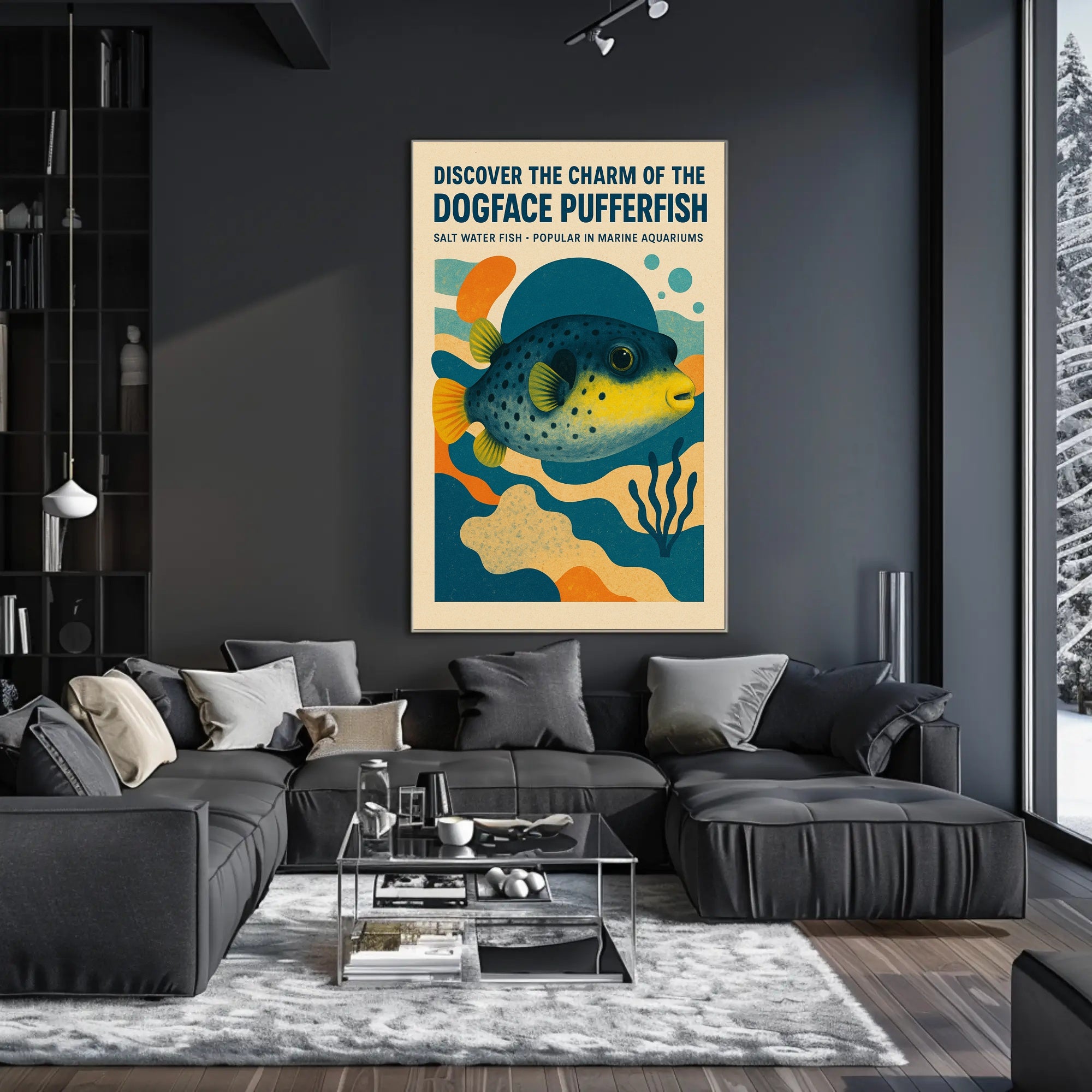Dogface Pufferfish Poster Wall Art Print PosterGoat