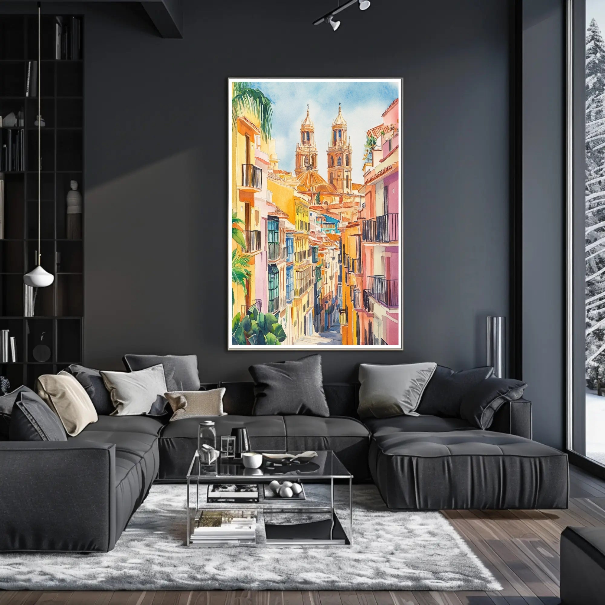 Vibrant Streets of the Old Town Poster PosterGoat