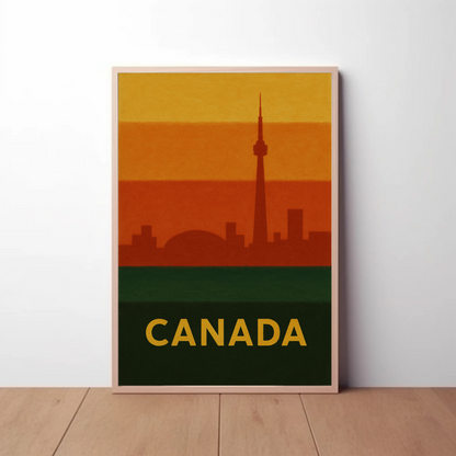Toronto's Iconic Skyline Vintage Travel Poster