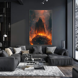 Mysterious Warrior with Glowing Sword Fantasy or Mythology Poster PosterGoat