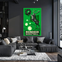 Reindeer Basketball Poster