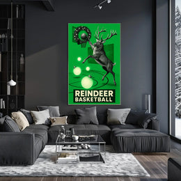 Reindeer Basketball Poster