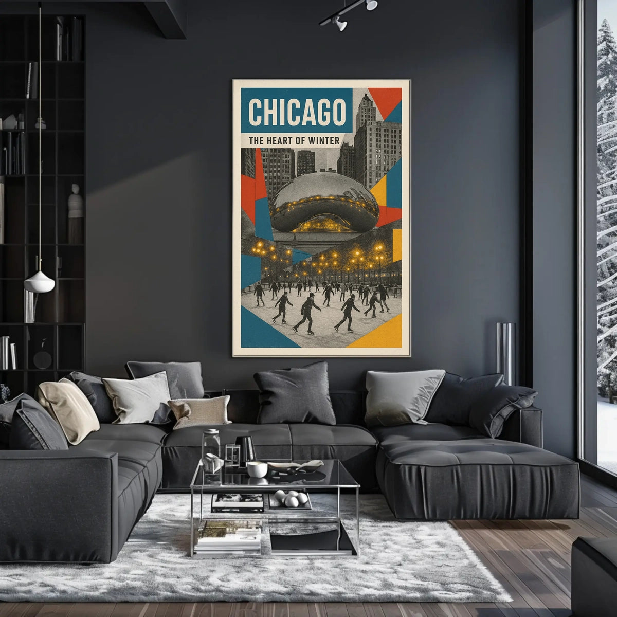 Scenes Of Chicago Heart Of Winter Cityscape Wall Poster