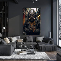 Dystopian Steampunk Survival Poster: Gritty, Mechanical, Urban Atmosphere