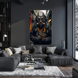 Dystopian Steampunk Survival Poster: Gritty, Mechanical, Urban Atmosphere