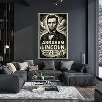 Abraham Lincoln 16th President of the United States B & W Comic Sketch Poster