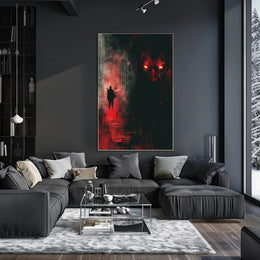 Mysterious Silhouette Horror Scene Suspenseful Artistic Poster PosterGoat