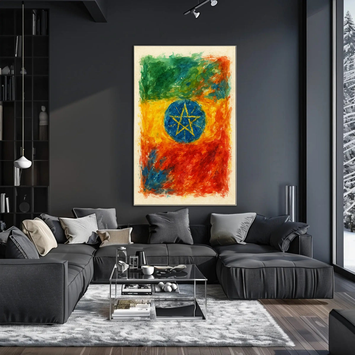 Ethiopian Flag Art Poster