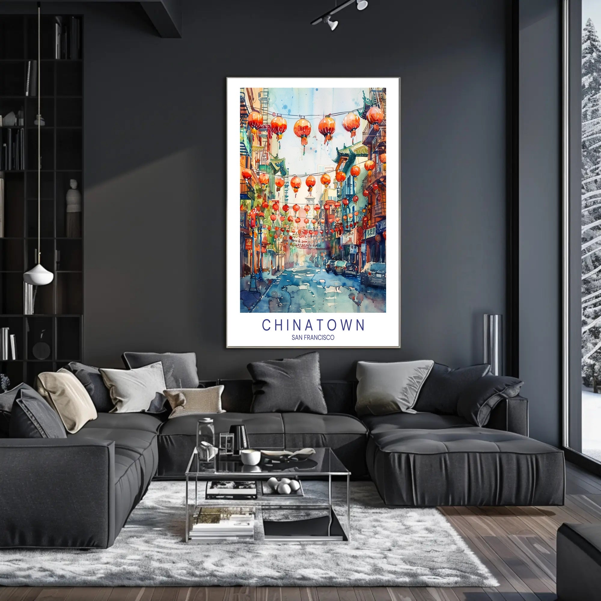 Chinatown San Francisco Watercolor Urban or Cityscape Poster PosterGoat