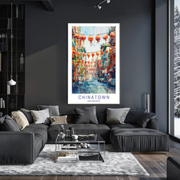 Chinatown San Francisco Watercolor Urban or Cityscape Poster PosterGoat