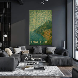 Amalfi Coast Poster Wall Art Coastal Decor For Home
