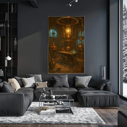 Steampunk Laboratory Exploration in Fantasy or Mythology Poster