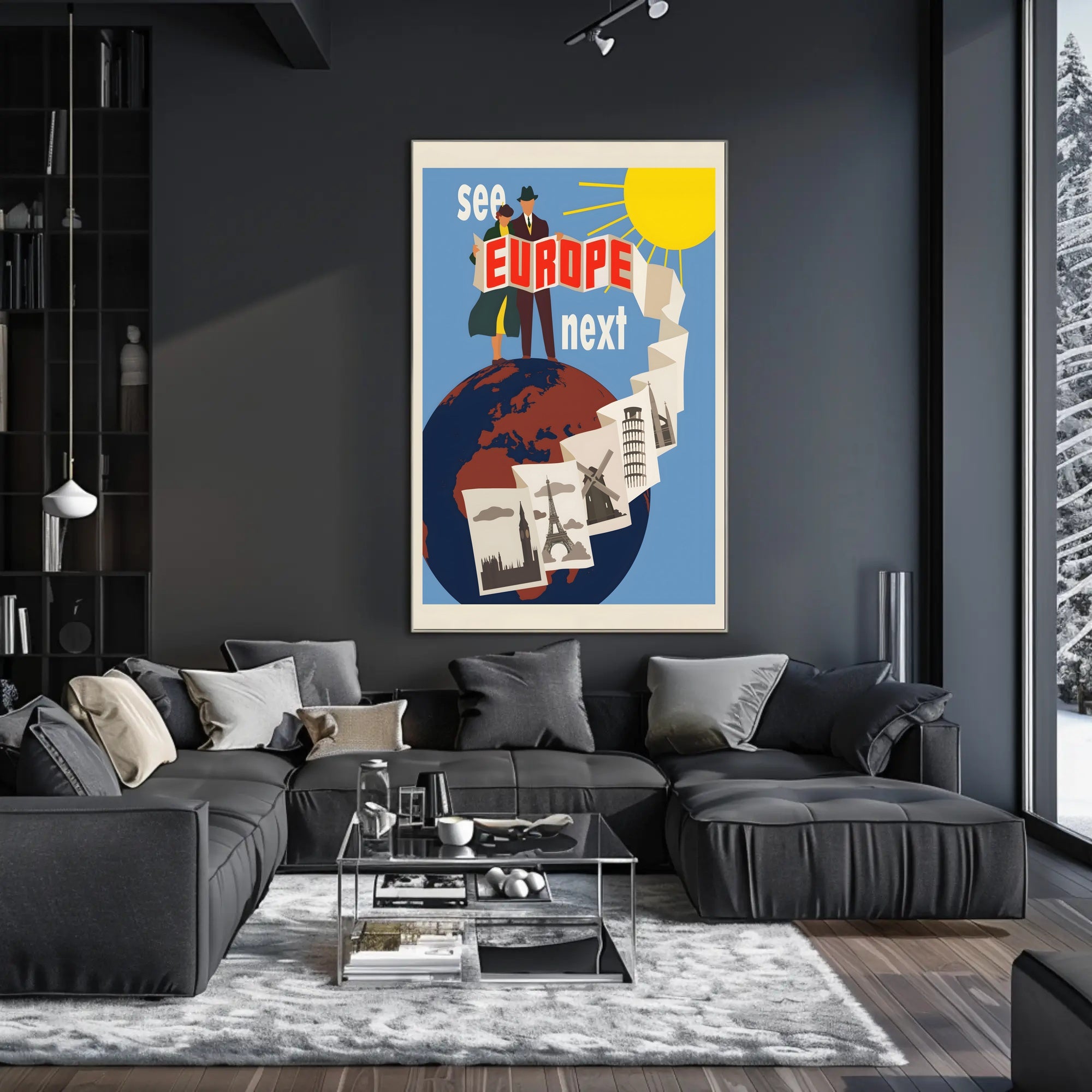 Retro European Adventure Unfolded: Travel Poster