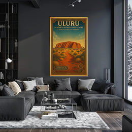 Uluru Vintage Travel Poster Wall Art Print