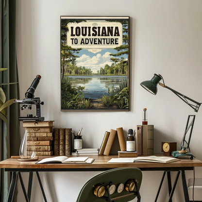 Louisiana Vintage Poster - Bayou Adventure