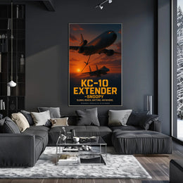 KC-10 Extender Aircraft Sunset Military Recruitment Poster